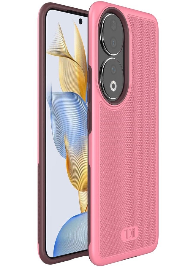توديا جراب TUDIA DualShield Grip متوافق مع هاتف Honor 90، [MergeGrip] جراب حماية للهاتف مزدوج الطبقات مقاوم للصدمات، نحيف، بمواصفات عسكرية، مانع للانزلاق، متين، شديد التحمل - وردي دخاني - Image 1